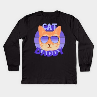 Cat Daddy - Cat with Sunglasses Kids Long Sleeve T-Shirt